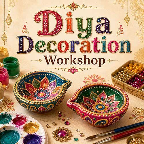 Online Diya Decoration Workshop, Diya Decoration Workshop for Women, Diya Decoration Workshop for Ladies, Art & Craft Workshops for Women, Best Diya Decoration Workshop for Ladies in Delhi, India, Himanshu Art Institute