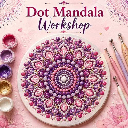 Online Dot Mandala Workshop, Dot Mandala Workshop for Women, Dot Mandala Workshop for Ladies, Art & Craft Workshops for Women, Best Dot Mandala Workshop for Ladies in Delhi, India, Himanshu Art Institute