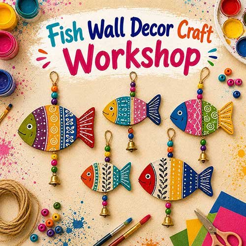 Online Fish Wall Decor Workshop, Fish Wall Decor Workshop for Women, Fish Wall Decor Workshop for Ladies, Art & Craft Workshops for Women, Best Fish Wall Decor Workshop for Ladies in Delhi, India, Himanshu Art Institute
