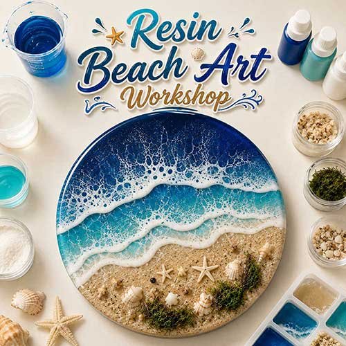 Online Resin Beach Art Workshop, Resin Beach Art Workshop for Women, Resin Beach Art Workshop for Ladies, Art & Craft Workshops for Women, Best Resin Beach Art Workshop for Ladies in Delhi, India, Himanshu Art Institute