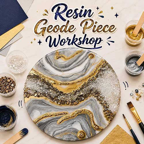 Online Resin Geode Piece Workshop, Resin Geode Piece Workshop for Women, Resin Geode Piece Workshop for Ladies, Art & Craft Workshops for Women, Best Resin Geode Piece Workshop for Ladies in Delhi, India, Himanshu Art Institute
