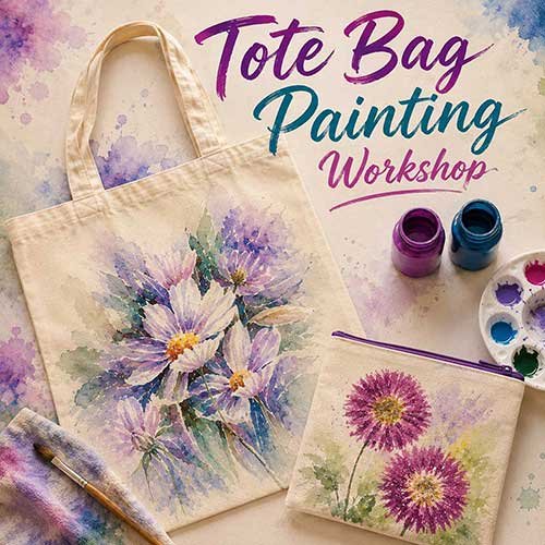 Online Tote Bag Painting Workshop, Tote Bag Painting Workshop for Women, Tote Bag Painting Workshop for Ladies, Art & Craft Workshops for Women, Best Tote Bag Painting Workshop for Ladies in Delhi, India, Himanshu Art Institute